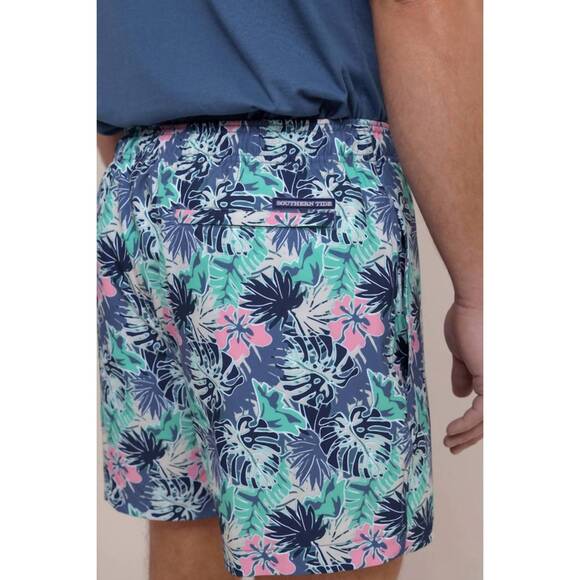 NEW SOUTHERN TIDE grand palms swim trunks in simply green